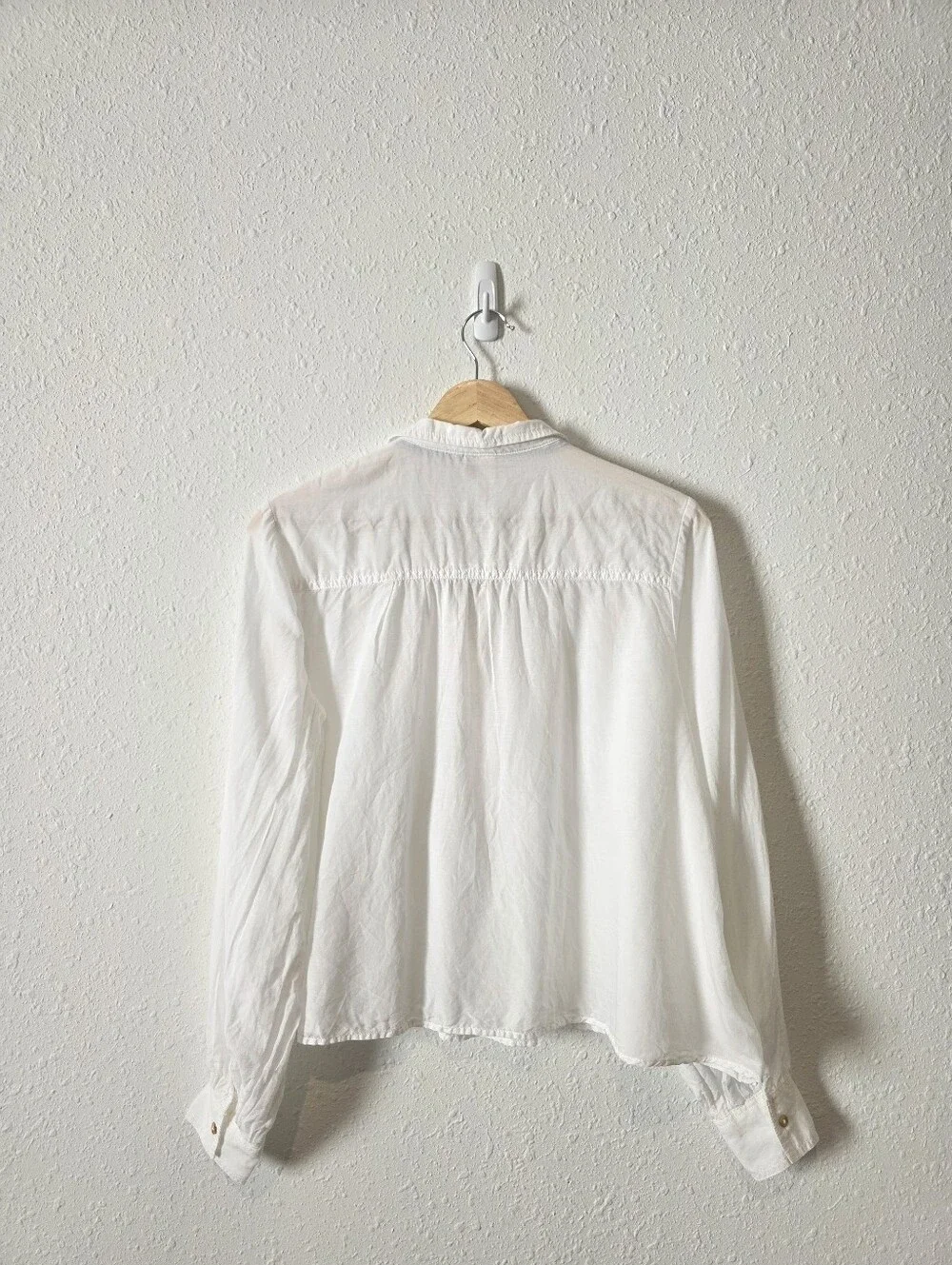 Anthropologie Pilcro White Puff Sleeve Relaxed Top XS